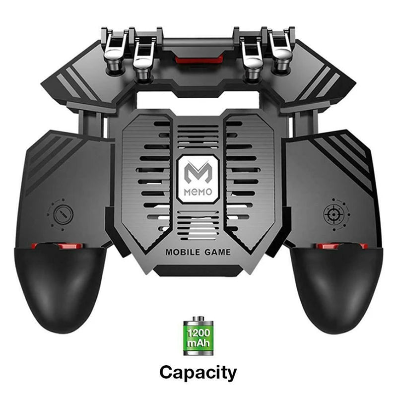 Controle para Celular AK77 PUBG 6 Dedos com Cooler | Gamepad Joystick Android e iOS com Bateria