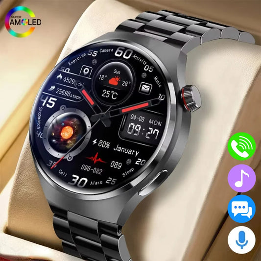 G.L Smartwatch Masculino com Tela HD, Monitoramento de Saúde, Chamadas via Bluetooth, Assistente de Voz e Modos Esportivos