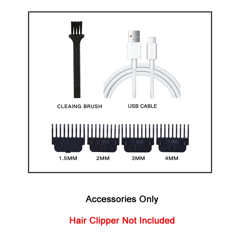 Máquina de Corte de Cabelo Profissional Recarregavel, Barbeador, Aparador de Cabelo em Metal para Homens