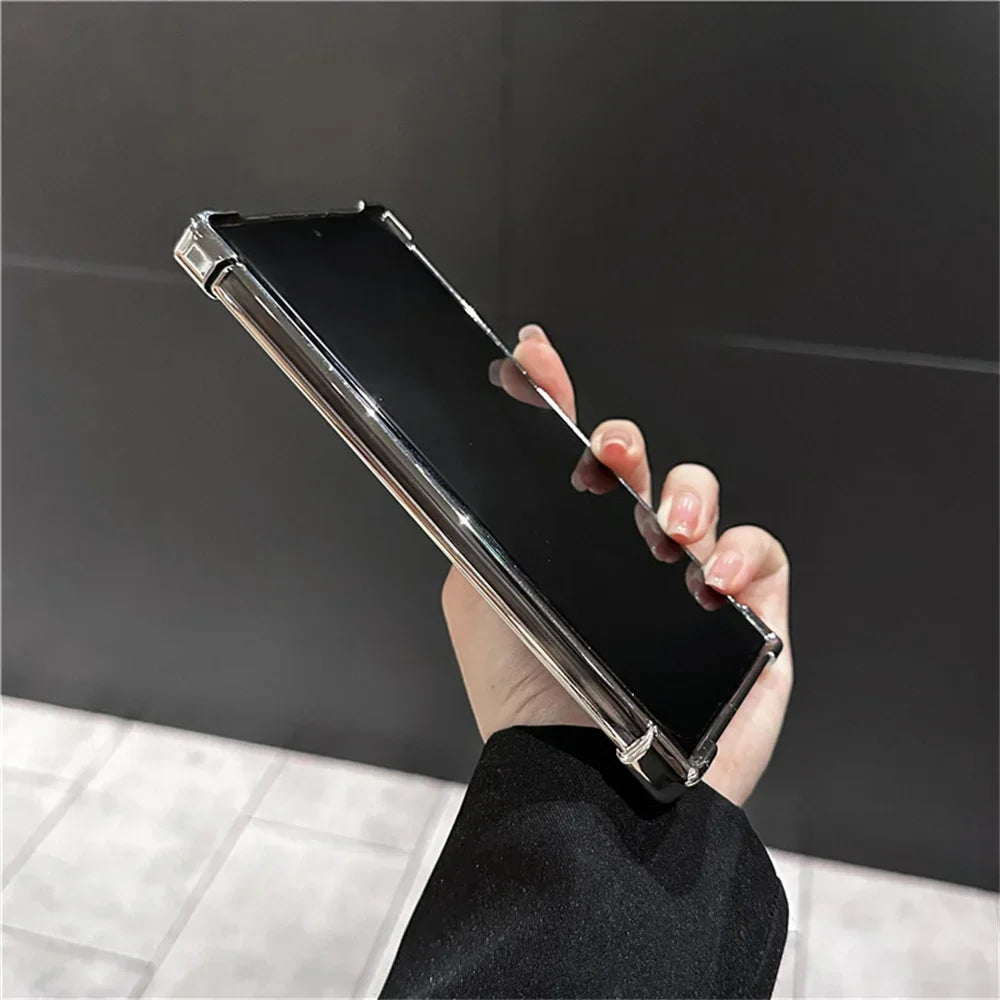 Capa Protetora Transparente com Airbags para Samsung Galaxy S26 Ultra S25 FE S24 S23 S22 Plus A57 A56 A36 A54 A35 A55