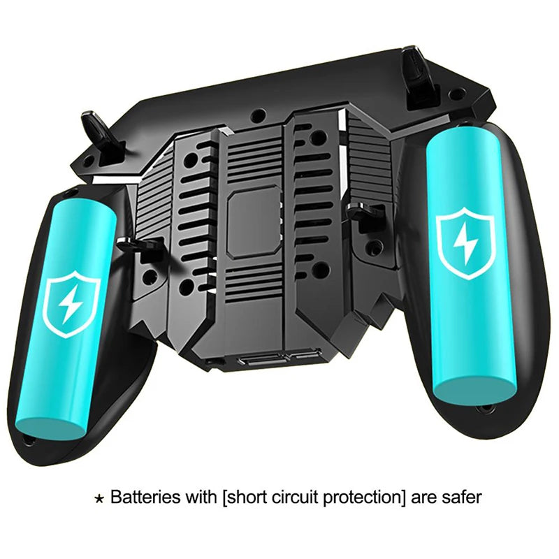 Controle para Celular AK77 PUBG 6 Dedos com Cooler | Gamepad Joystick Android e iOS com Bateria
