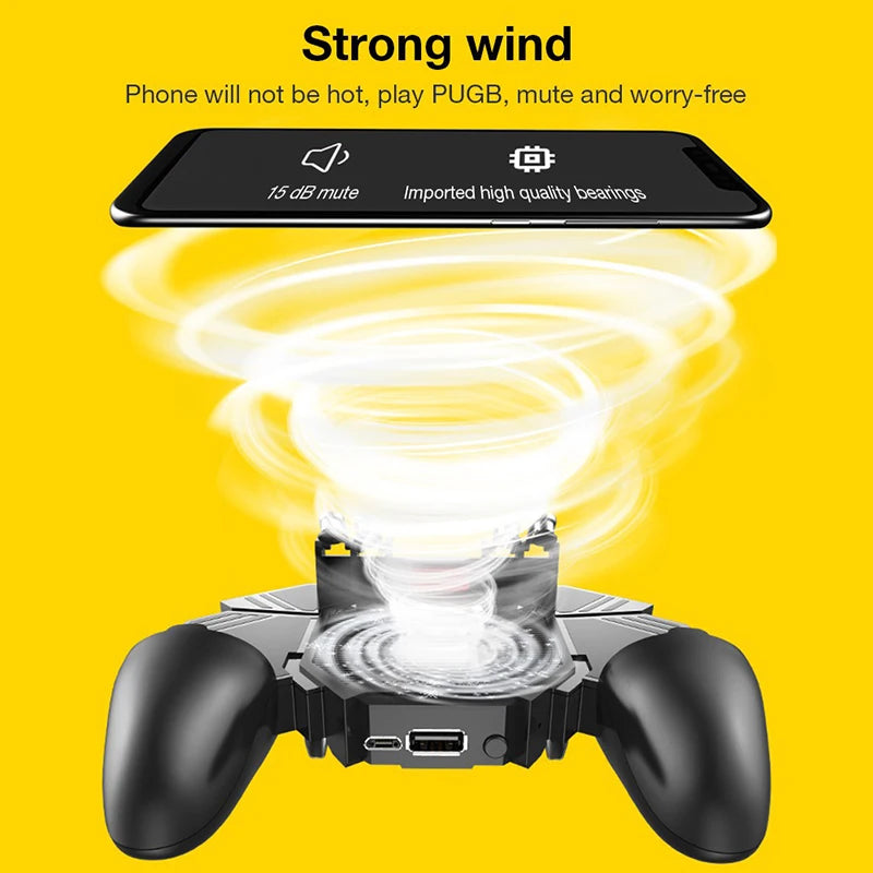 Controle para Celular AK77 PUBG 6 Dedos com Cooler | Gamepad Joystick Android e iOS com Bateria