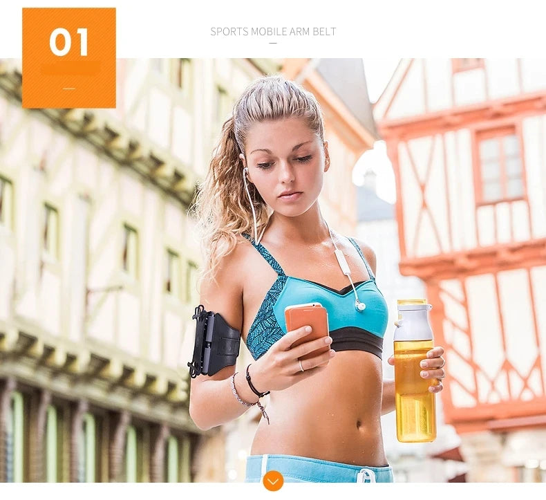 Pulseira Porta-Celular Esportiva 360° – Suporte Universal para Corrida, Ciclismo e Caminhada