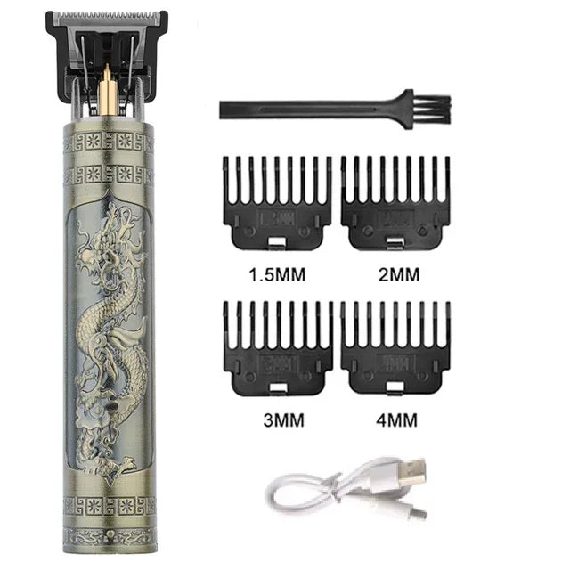 Máquina de Corte de Cabelo Profissional Recarregavel, Barbeador, Aparador de Cabelo em Metal para Homens