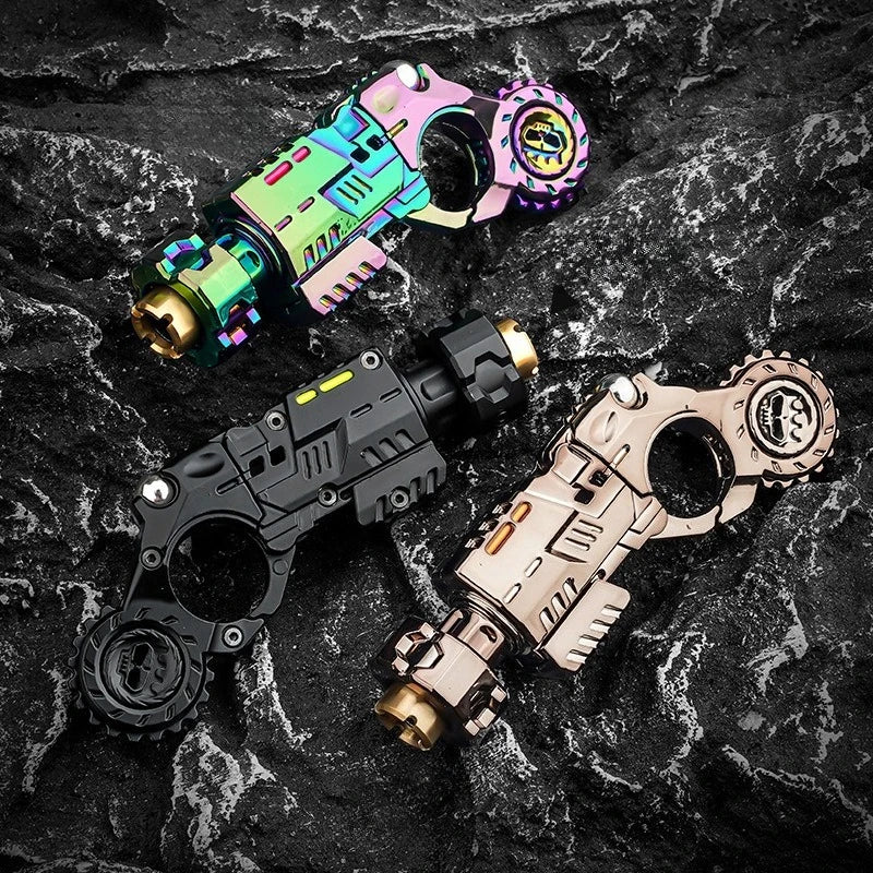 Brinquedo Antiestresse Metal EDC – Spinner com Pistola Ejetora e Deslizador Mecânico para Adultos