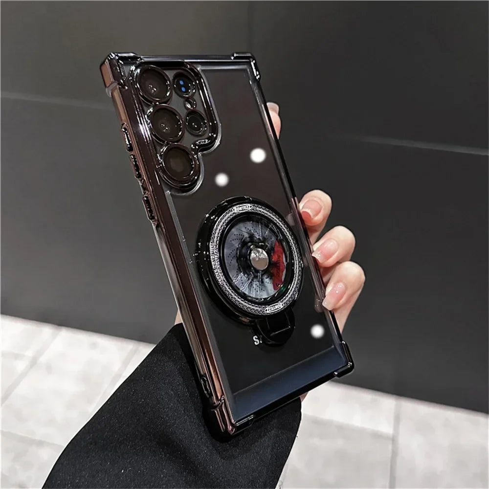Capa Protetora Transparente com Airbags para Samsung Galaxy S26 Ultra S25 FE S24 S23 S22 Plus A57 A56 A36 A54 A35 A55