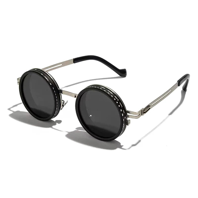 Óculos de Sol Redondo Retrô Polarizado UV400 – Unissex | Estilo Vintage Punk