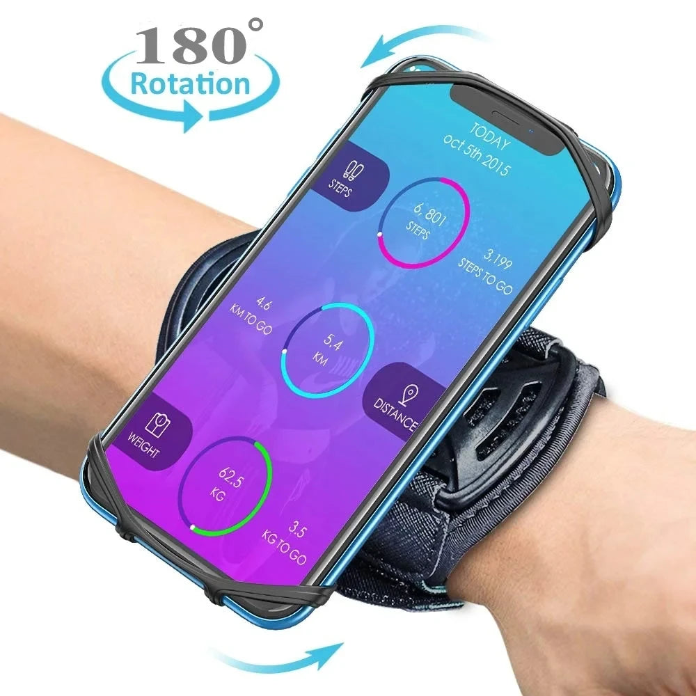 Pulseira Porta-Celular Esportiva 360° – Suporte Universal para Corrida, Ciclismo e Caminhada