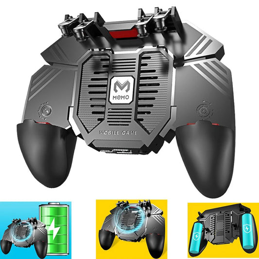 Controle para Celular AK77 PUBG 6 Dedos com Cooler | Gamepad Joystick Android e iOS com Bateria