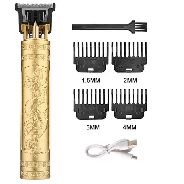 Máquina de Corte de Cabelo Profissional Recarregavel, Barbeador, Aparador de Cabelo em Metal para Homens
