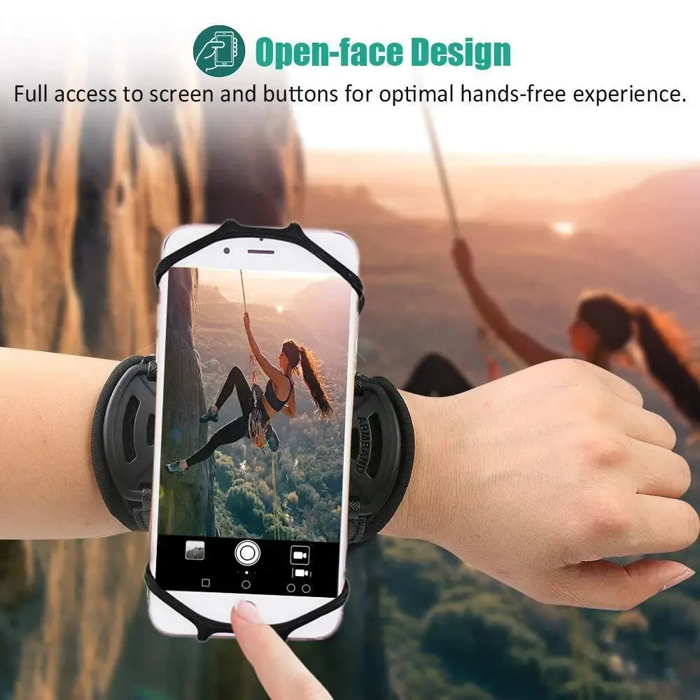 Pulseira Porta-Celular Esportiva 360° – Suporte Universal para Corrida, Ciclismo e Caminhada