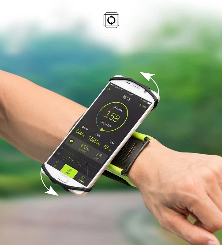 Pulseira Porta-Celular Esportiva 360° – Suporte Universal para Corrida, Ciclismo e Caminhada
