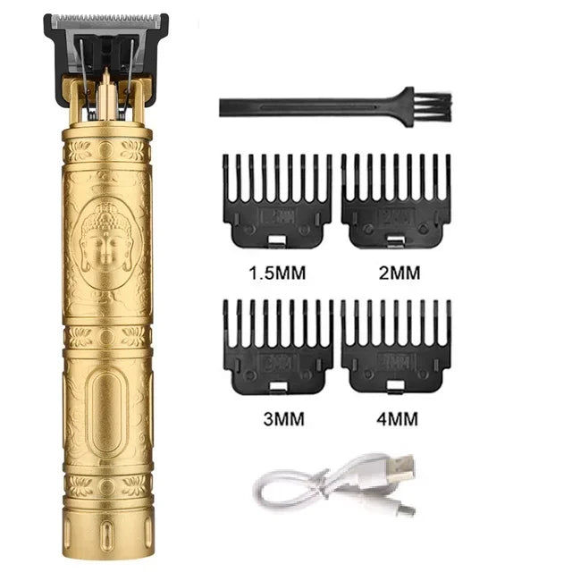 Máquina de Corte de Cabelo Profissional Recarregavel, Barbeador, Aparador de Cabelo em Metal para Homens
