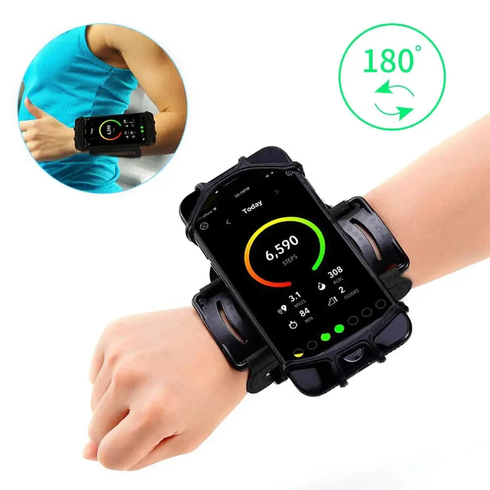 Pulseira Porta-Celular Esportiva 360° – Suporte Universal para Corrida, Ciclismo e Caminhada