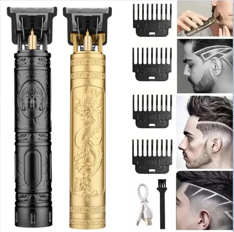 Máquina de Corte de Cabelo Profissional Recarregavel, Barbeador, Aparador de Cabelo em Metal para Homens