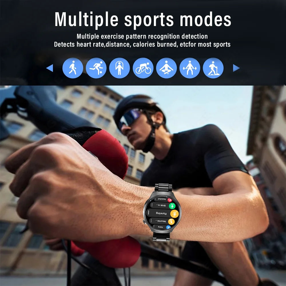 Smartwatch Masculino com Tela HD, Monitoramento de Saúde, Chamadas via Bluetooth, Assistente de Voz e Modos Esportivos