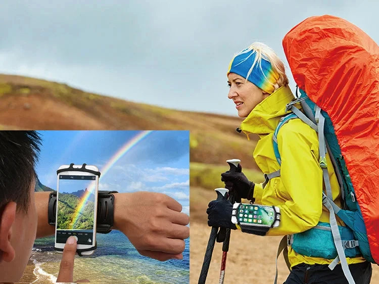 Pulseira Porta-Celular Esportiva 360° – Suporte Universal para Corrida, Ciclismo e Caminhada