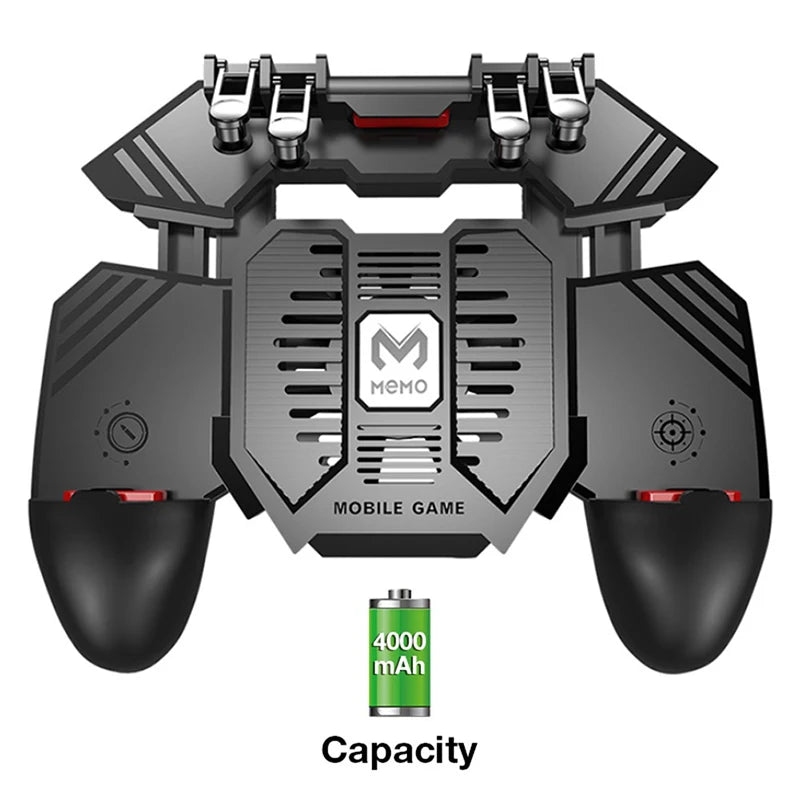 Controle para Celular AK77 PUBG 6 Dedos com Cooler | Gamepad Joystick Android e iOS com Bateria
