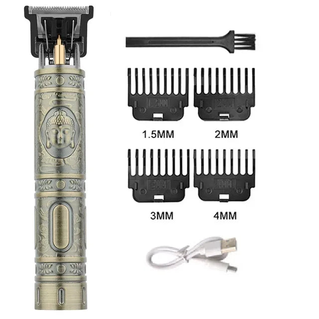 Máquina de Corte de Cabelo Profissional Recarregavel, Barbeador, Aparador de Cabelo em Metal para Homens