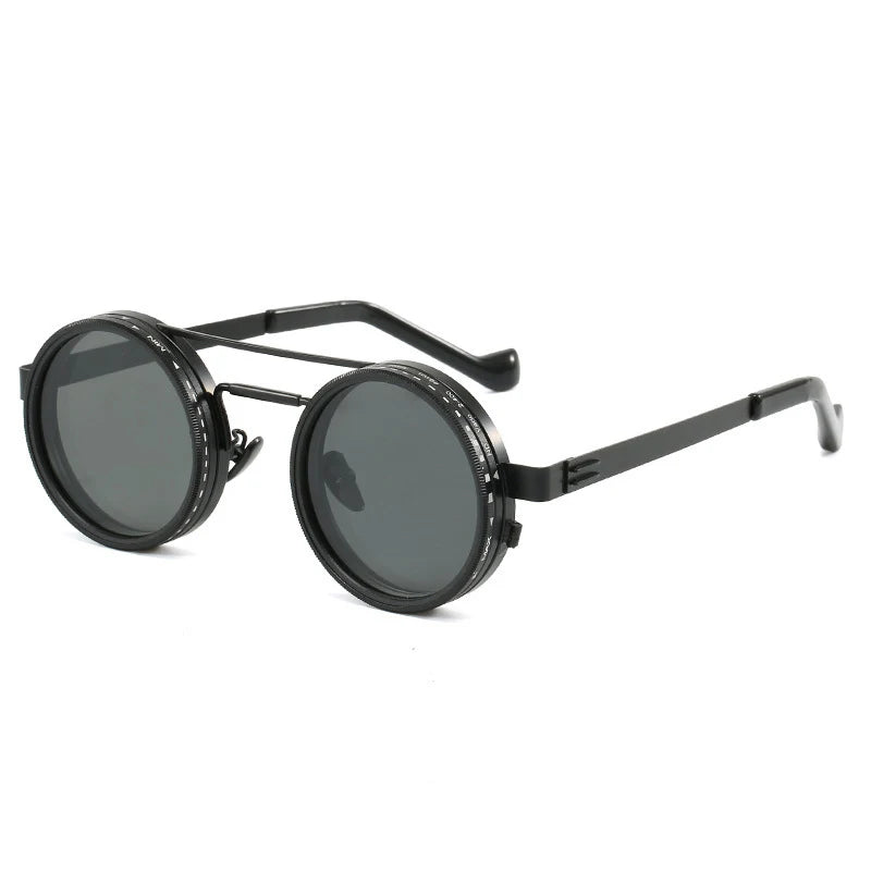 Óculos de Sol Redondo Retrô Polarizado UV400 – Unissex | Estilo Vintage Punk