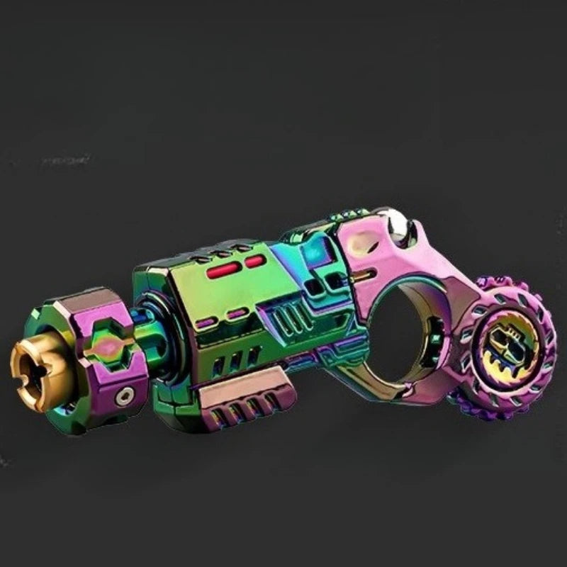 Brinquedo Antiestresse Metal EDC – Spinner com Pistola Ejetora e Deslizador Mecânico para Adultos