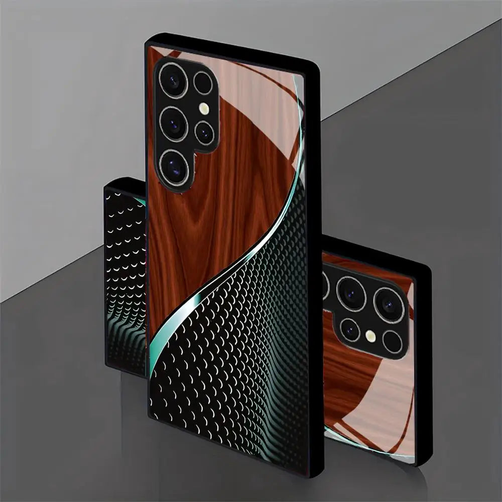 Capa de Celular Samsung Galaxy S26 S25 S24 S23 S22 S21 S20 Ultra Plus 5G — Vidro Fosco Padrão Favo de Mel