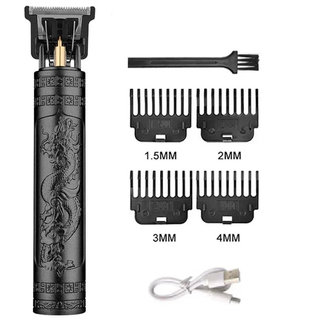 Máquina de Corte de Cabelo Profissional Recarregavel, Barbeador, Aparador de Cabelo em Metal para Homens
